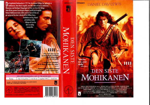 DEN SISTE MOHIKANEN (VHS OMSLAG)